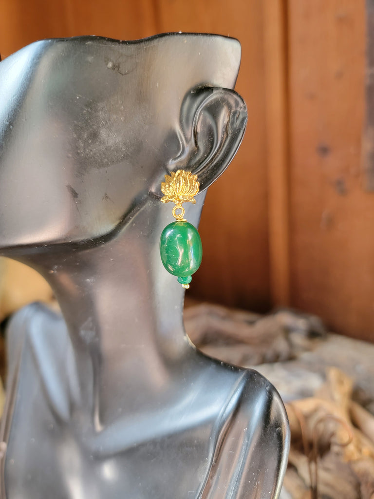 Green Jade Earrings - Aimeescloset.com