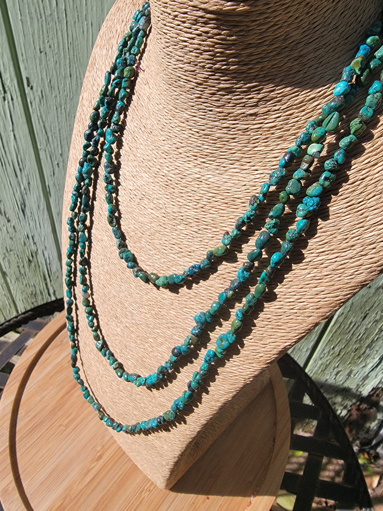 Triple Strand Turquoise Necklace - Aimeescloset.com