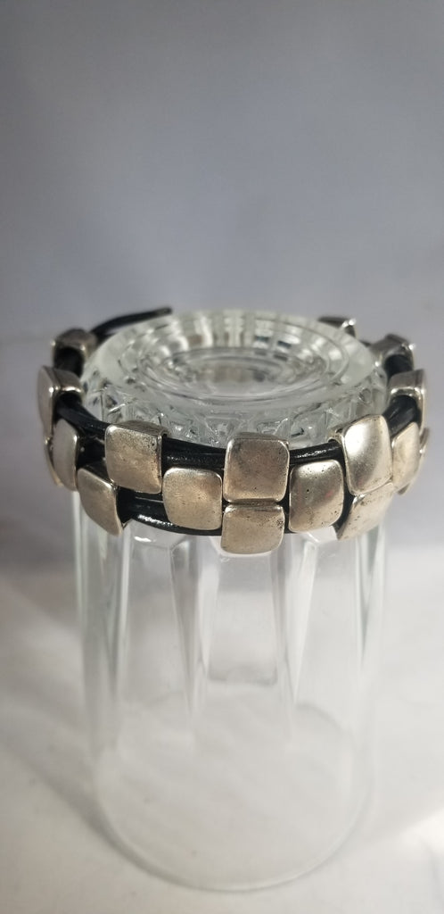 Aluminum  and Leather Men's Bracelet - Aimeescloset.com