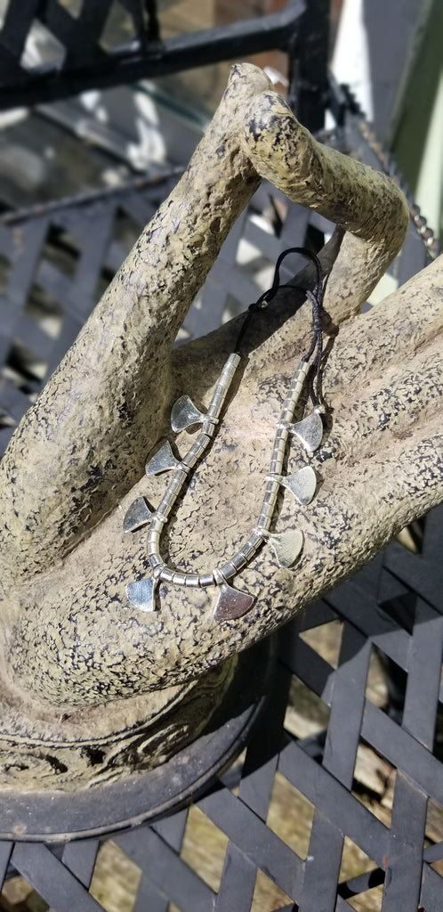 Silver and Leather Bracelet - Aimeescloset.com