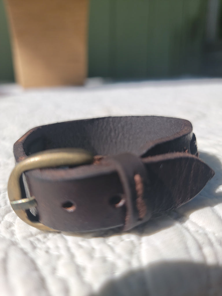 Men's Leather Buckle Bracelet - Aimeescloset.com