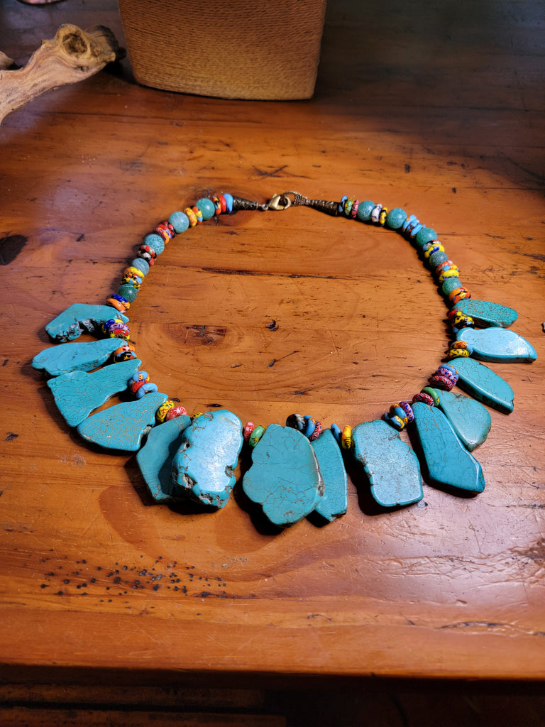 Howlite Slab Necklace - Aimeescloset.com