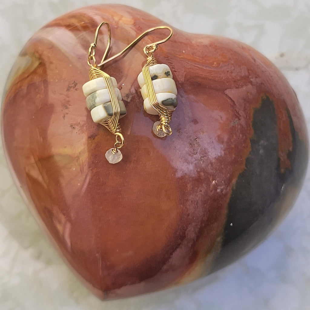 Green Moss Opal Earrings - Aimeescloset.com