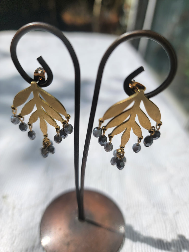 Crystal Frond Earrings - Aimeescloset.com