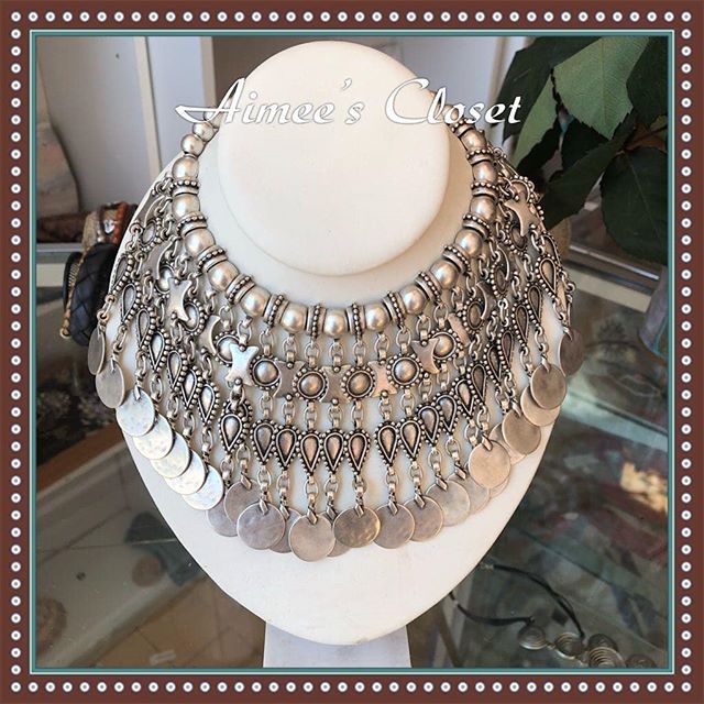 Pewter Coin Necklace - Aimeescloset.com