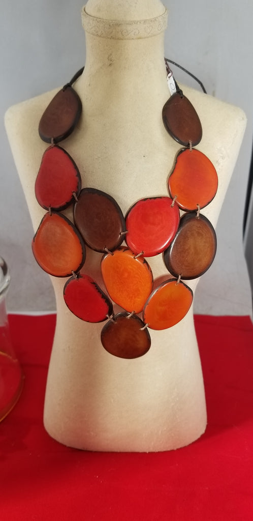 Rustic Red Tagua Necklace - Aimeescloset.com