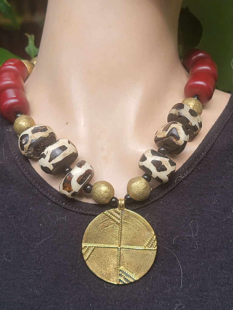 Brass Shield Pendant - Aimeescloset.com