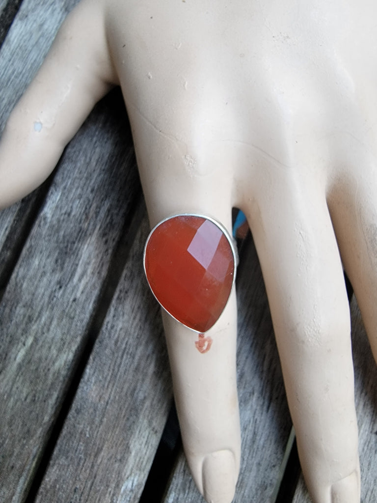 Faceted Carnelian Ring - Aimeescloset.com